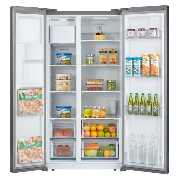 CHIQ 20 CU FT SIDE BY SIDE BLACK GLASS DOOR REFRIGERATOR