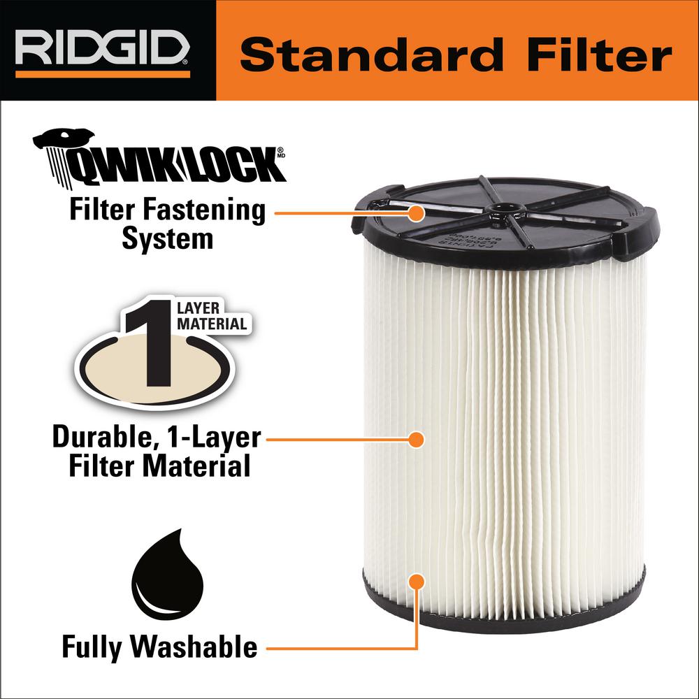 RIDGID 1-LAYER PLEATED PAPER FILTER | VF4000 - HSDS Online