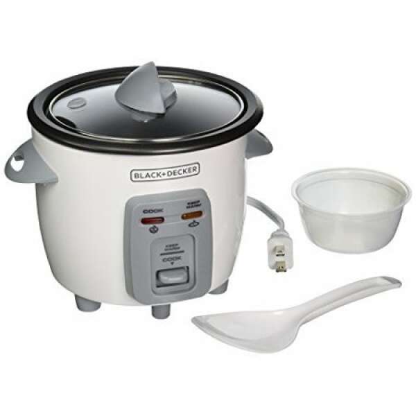 Black & Decker RC3406 6-Cup Rice Cooker, White