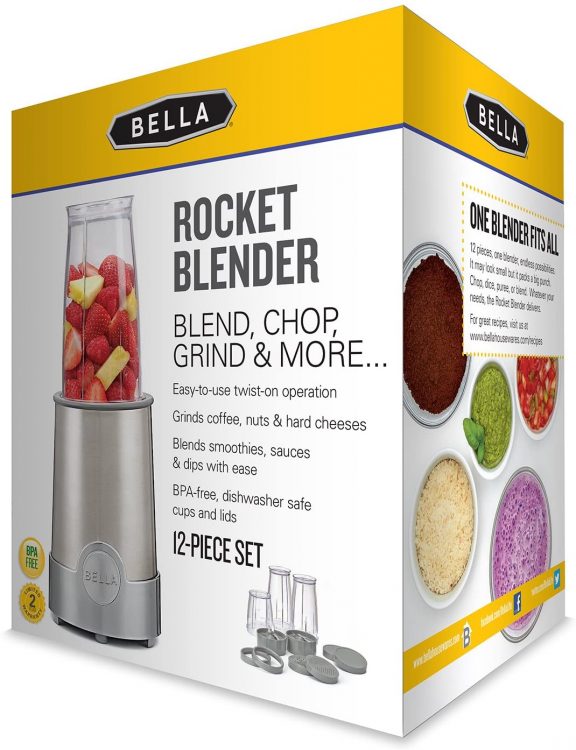 12 Piece Bella 13330 Stainless Steel Rocket Blender for sale online