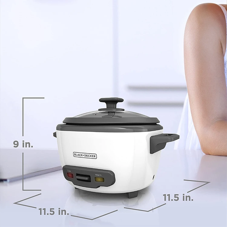 BLACK DECKER 7 CUPS UNCOOKED 14 CUPS COOKED RICE COOKER WHITE