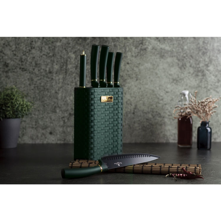 Knife Set with Stand Berlinger Haus BH/2448 Emerald