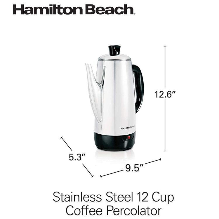 Hamilton Beach 12 Cup Stainless Steel Electric Percolator, Model# 40622R 