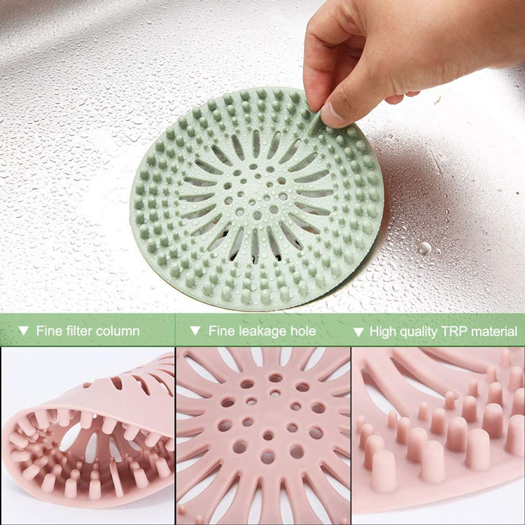 Shower Drain Hair Catcher with Suction Cups Easy to Install and Clean  Suitable for Bathroom Bathtub and Kitchen 3 Pack Flat Shower Drain Hair Trap  TPR Silicone No More Clogging 