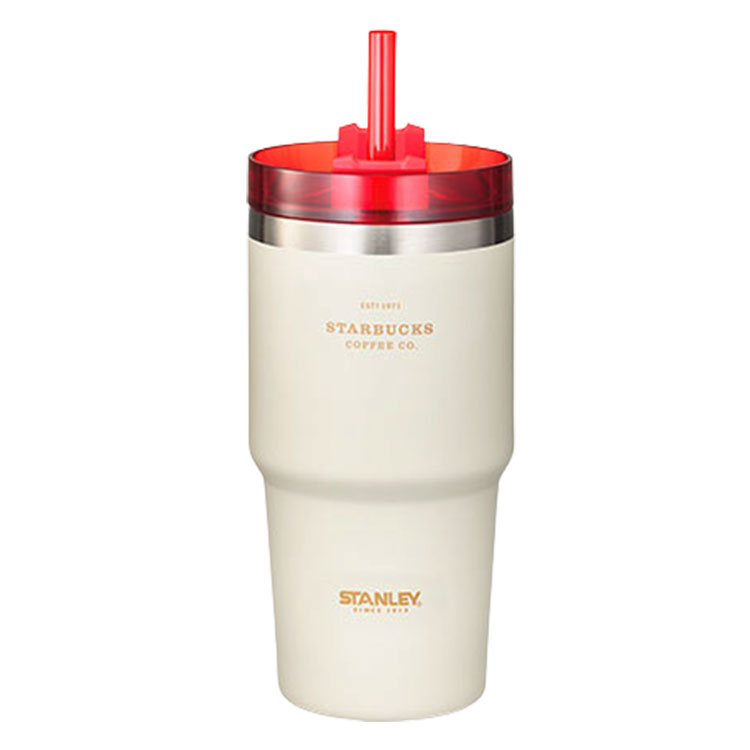 Starbucks Limited Edition SS Stanley White and Red Tumbler 591ml