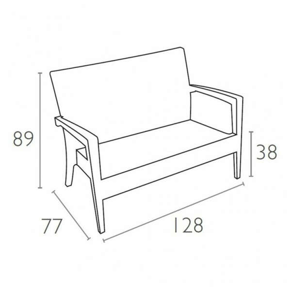 MIAMI LOUNGE SOFA WHITE